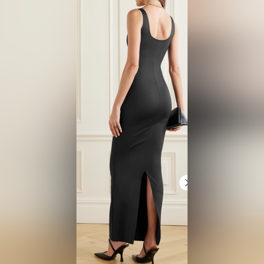 SKIMS Tank Long Slip Dress - Onyx Size S New 128$